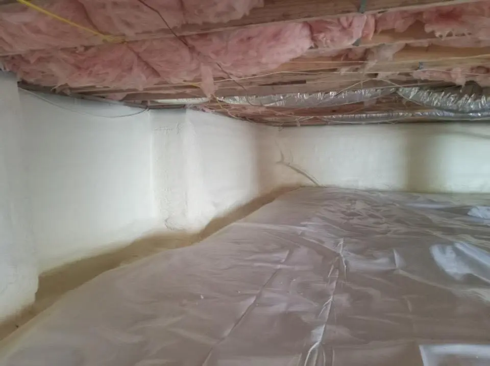 Crawl space encapsulation with closed-cell spray foam for Attic Insulation in Schertz